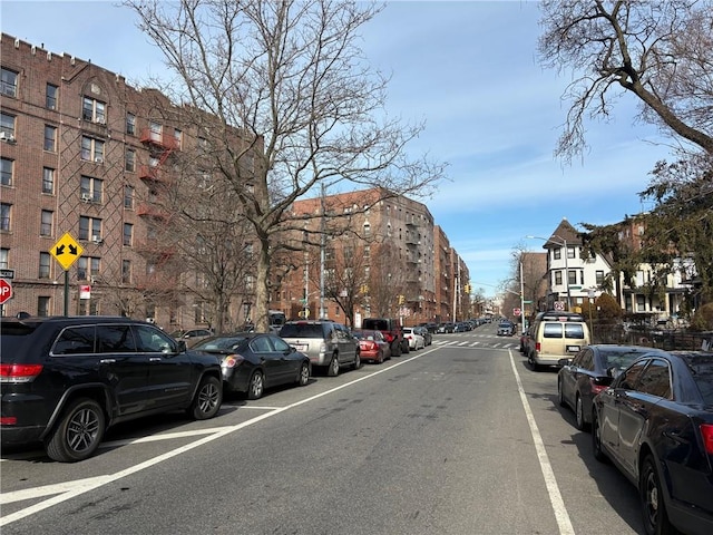 view of street with traffic signs