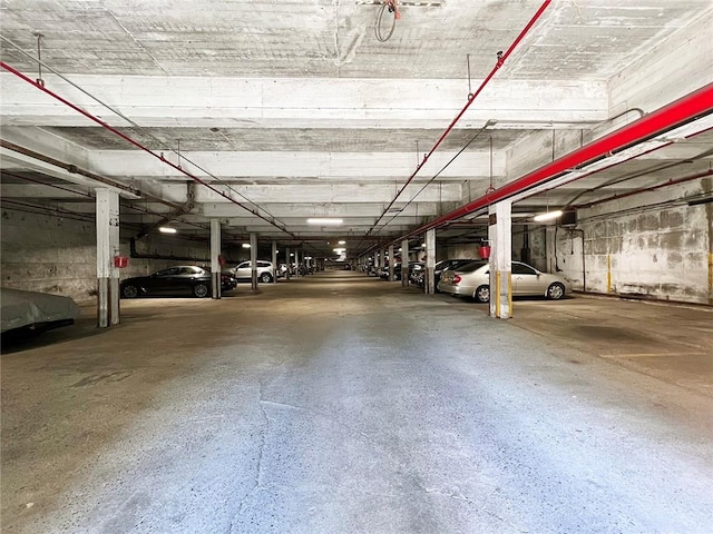 view of parking garage