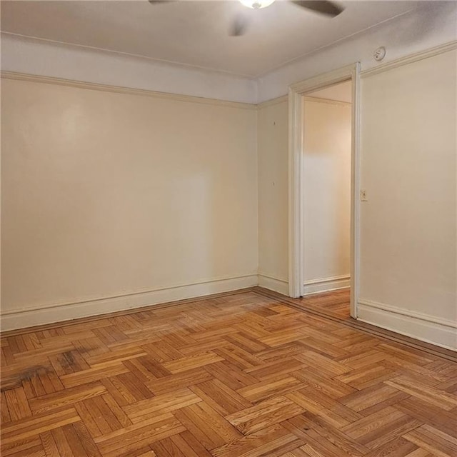 590 Parkside Ave Unit 2Be, Brooklyn, NY 11226 - empty room with baseboards and a ceiling fan