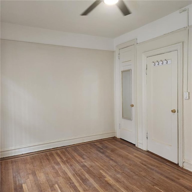 590 Parkside Ave Unit 2Be, Brooklyn, NY 11226 - unfurnished bedroom featuring wood finished floors, a ceiling fan, and baseboards