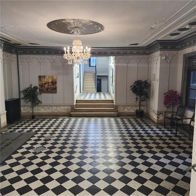 590 Parkside Ave Unit 2Be, Brooklyn, NY 11226 - community lobby featuring stairway and crown molding