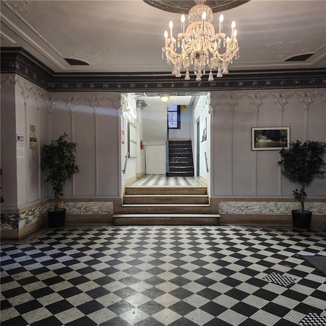 590 Parkside Ave Unit 2Be, Brooklyn, NY 11226 - lobby featuring ornamental molding and stairs