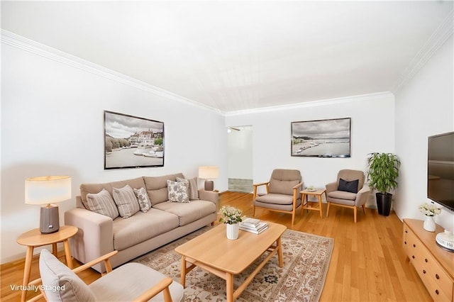 2121 Kimball St, Brooklyn, NY 11234 - living area with light wood-style flooring and ornamental molding