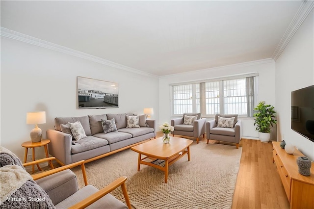 2121 Kimball St, Brooklyn, NY 11234 - living area featuring light wood-style flooring and ornamental molding