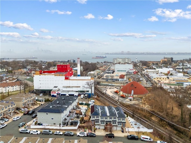 drone / aerial view featuring a city view