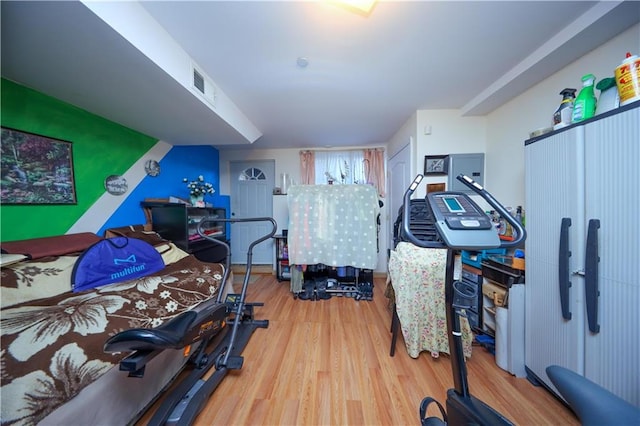 78 Townsend Ave, Staten Island, NY 10304 - workout area featuring wood finished floors