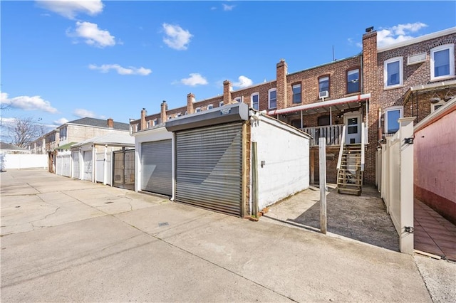 garage featuring fence