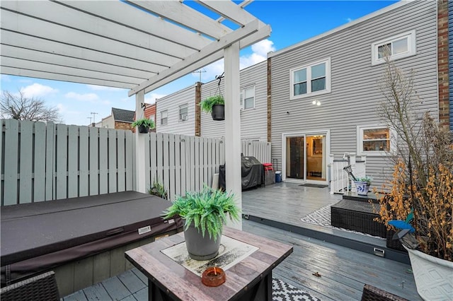 341 Hillman Ave, Staten Island, NY 10314 - wooden terrace with a pergola
