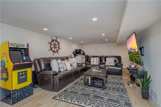341 Hillman Ave, Staten Island, NY 10314 - living area featuring light wood-style flooring, recessed lighting, and baseboards