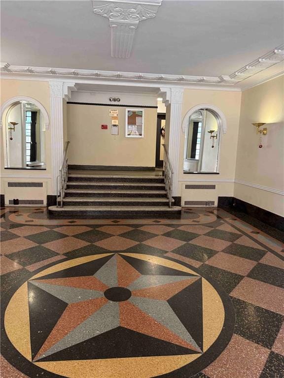 common area featuring stairs