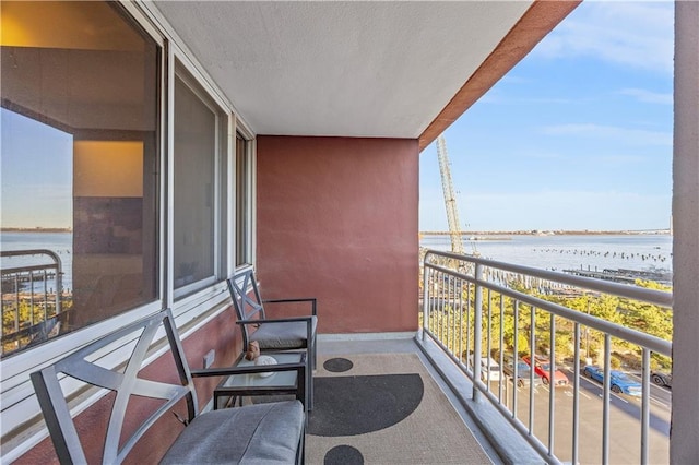 balcony with a water view