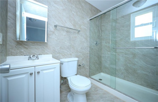 11 Brighton 10th Path, Brooklyn, NY 11235 - full bathroom with vanity, a stall shower, and tile walls