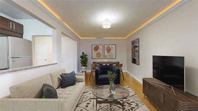 9281 Shore Rd Unit 220, Brooklyn, NY 11209 - living area featuring light wood finished floors and baseboards