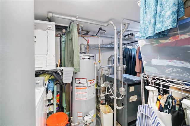 utilities with water heater and a heating unit