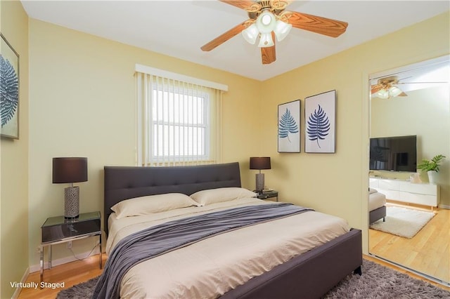 43 Fern Ave, Staten Island, NY 10308 - bedroom featuring wood finished floors, baseboards, and a ceiling fan