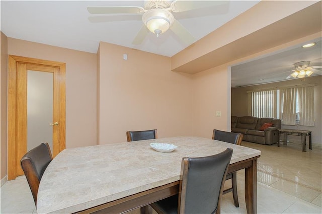 43 Fern Ave, Staten Island, NY 10308 - dining area with ceiling fan and light tile patterned flooring