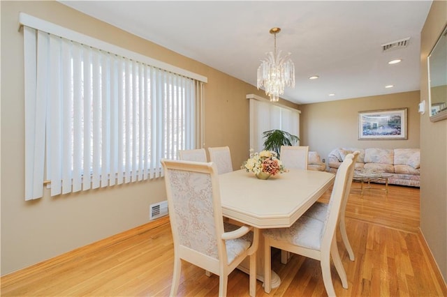43 Fern Ave, Staten Island, NY 10308 - dining space featuring a chandelier, light wood-style floors, baseboards, and recessed lighting
