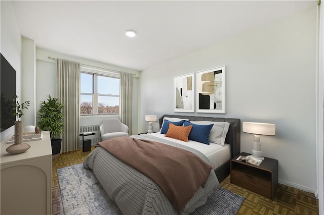 bedroom with baseboards