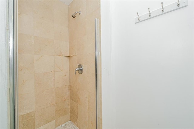 bathroom featuring a stall shower