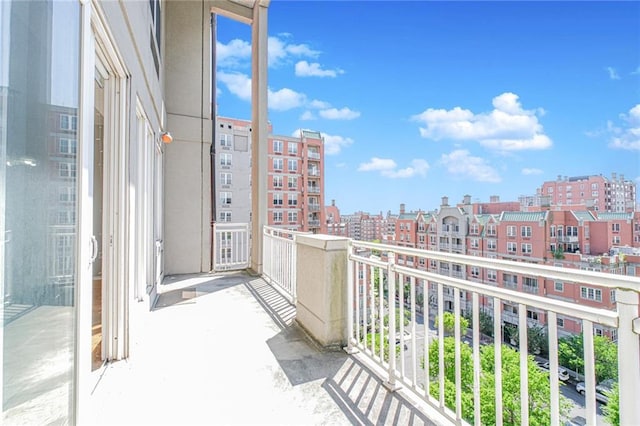 balcony with a view of city