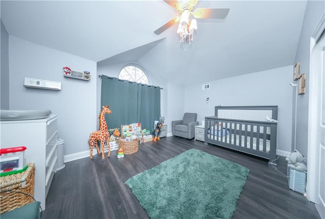 78 Darnell Ln, Staten Island, NY 10309 - bedroom featuring baseboards, ceiling fan, wood finished floors, and a nursery area