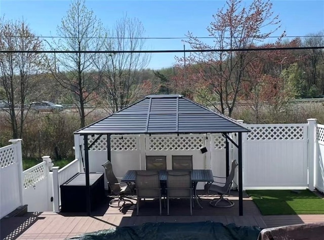 78 Darnell Ln, Staten Island, NY 10309 - exterior space with a gazebo, fence, a wooden deck, and outdoor dining space