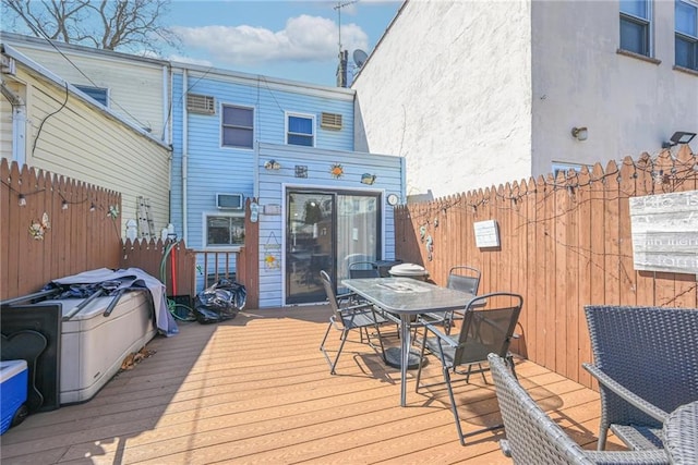 1655 72nd St, Brooklyn, NY 11204 - wooden terrace with fence and outdoor dining area