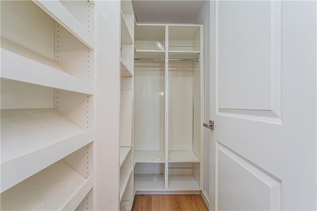 spacious closet with light wood-style floors