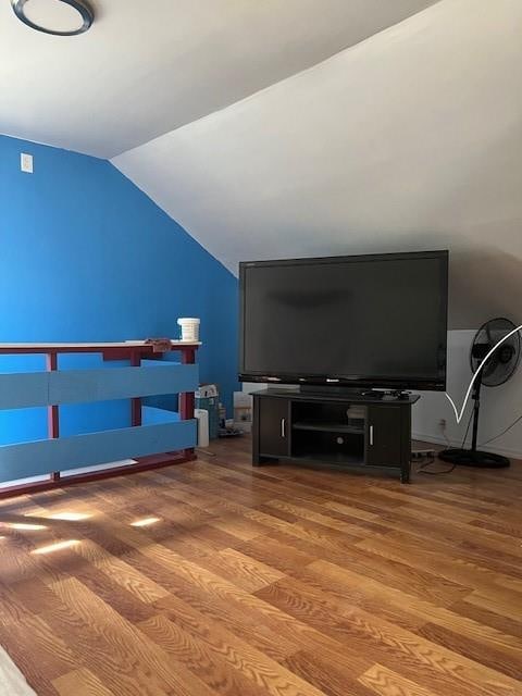 bonus room featuring lofted ceiling and wood finished floors