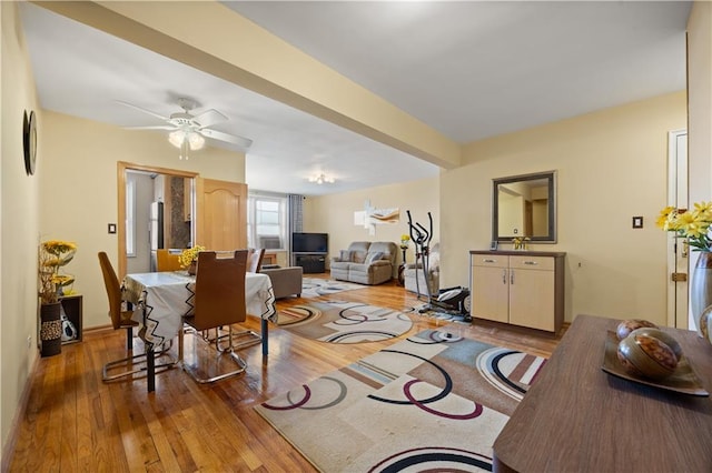 2260 Benson Ave Unit 5C, Brooklyn, NY 11214 - dining room featuring ceiling fan and wood finished floors