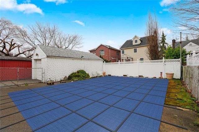 95 Bryson Ave, Staten Island, NY 10302 - view of swimming pool featuring fence and an outdoor structure