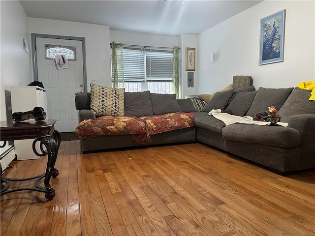 living area with light wood-type flooring