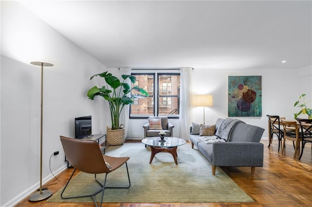 living room with baseboards