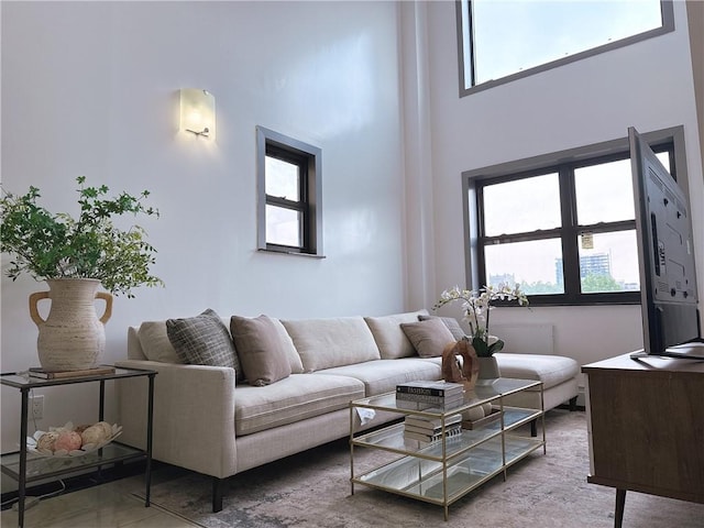 31-47 137th St Unit 4B, Brooklyn, NY 11354 - living room featuring a towering ceiling