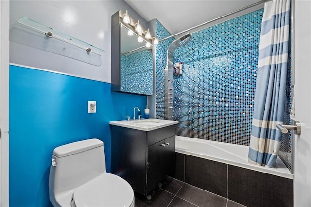 282 21st St Unit 2C, Brooklyn, NY 11215 - full bathroom with tile patterned floors, tiled shower / bath, toilet, and vanity