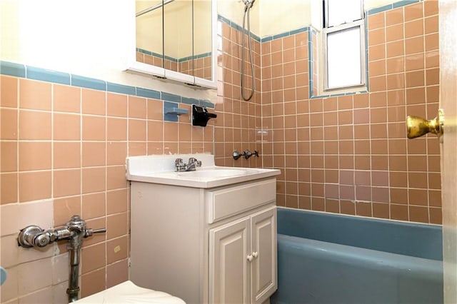 50 Kenilworth Pl Unit 5M, Brooklyn, NY 11210 - full bath with vanity, tile walls, and  shower combination