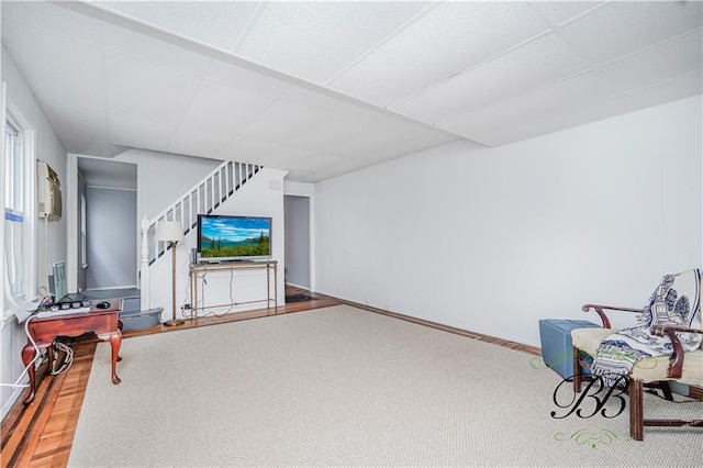 1859 E 34th St, Brooklyn, NY 11234 - sitting room featuring stairway, a paneled ceiling, and baseboards