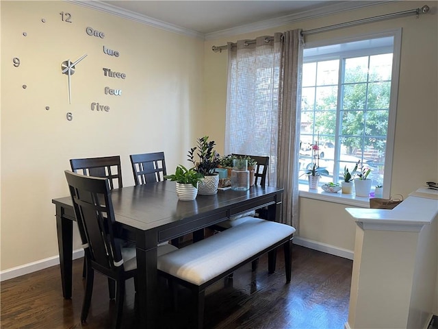 81 Burgundy Loop, Staten Island, NY 10304 - dining space with baseboards, dark wood-style floors, and ornamental molding