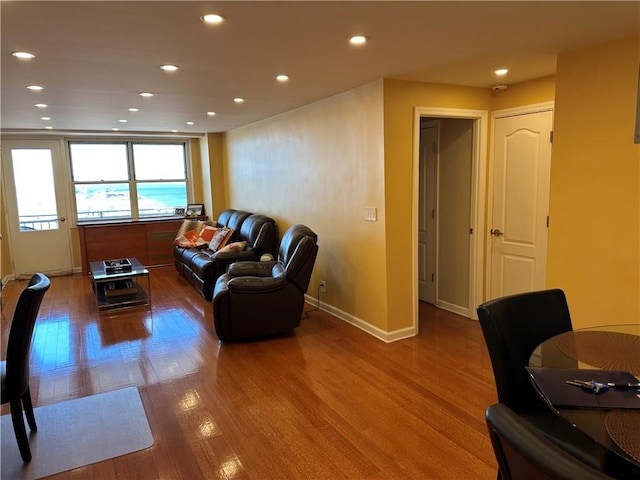 35 Seacoast Ter Unit Ph21E, Brooklyn, NY 11235 - living area featuring baseboards, recessed lighting, and wood finished floors