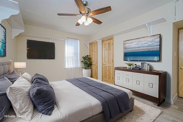 2645 Homecrest Ave Unit 4C, Brooklyn, NY 11235 - bedroom with wood finished floors and ceiling fan