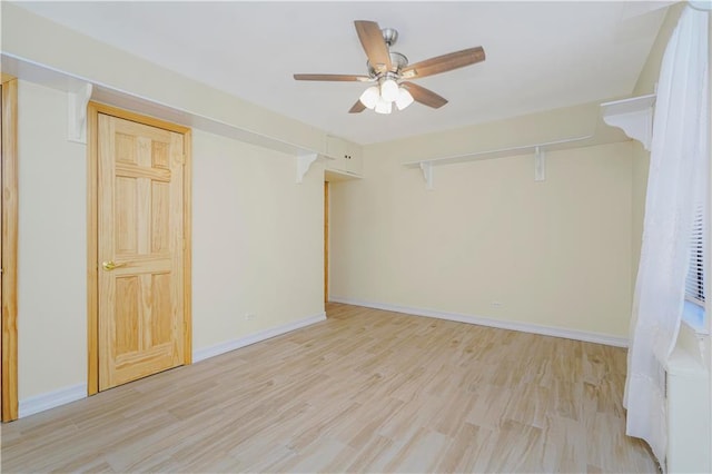 2645 Homecrest Ave Unit 4C, Brooklyn, NY 11235 - unfurnished room with ceiling fan, light wood-style flooring, and baseboards