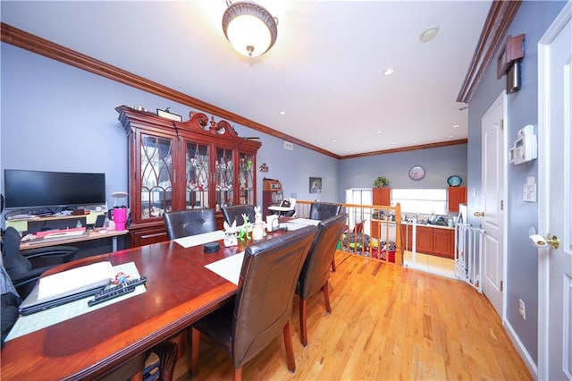19 Ostrich Ct, Staten Island, NY 10309 - home office with light wood-style floors, ornamental molding, and recessed lighting