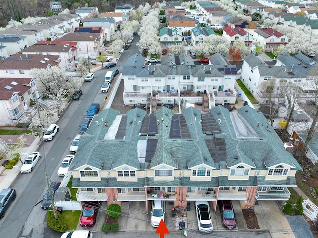 aerial view with a residential view