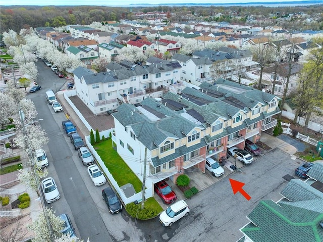aerial view with a residential view