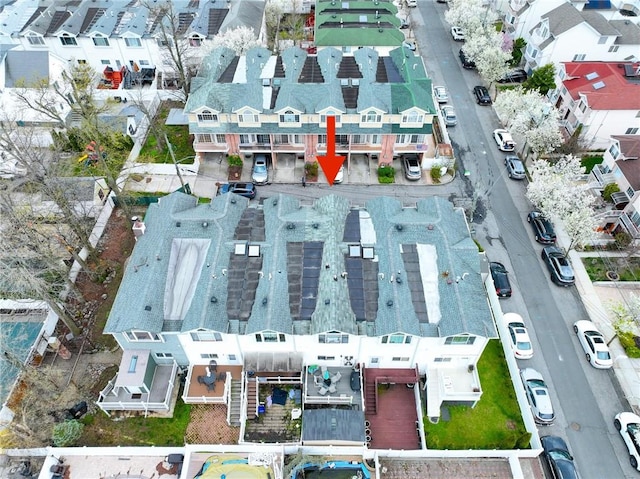 aerial view with a residential view