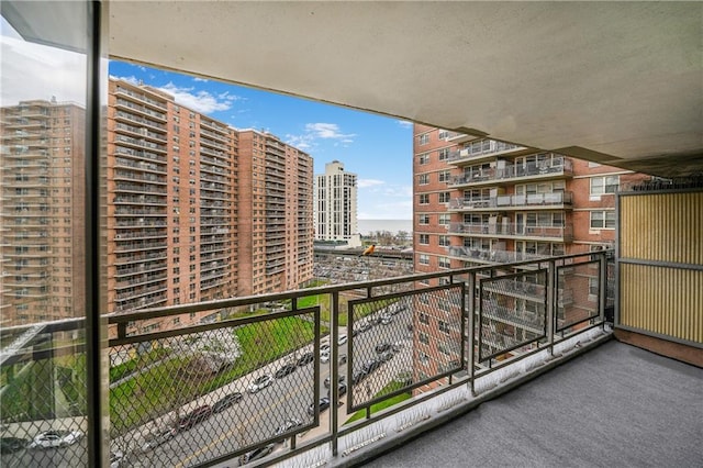 balcony with a view of city