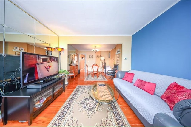 2961 Voorhies Ave, Brooklyn, NY 11235 - living room with wood finished floors, ornamental molding, and a chandelier