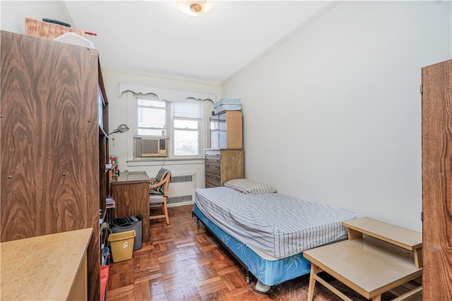 4715 Bedford Ave, Brooklyn, NY 11235 - bedroom featuring radiator heating unit, ornamental molding, and cooling unit