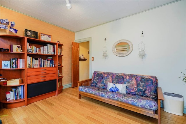 sitting room with wood finished floors
