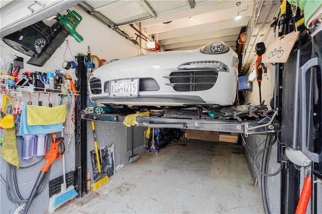 view of garage